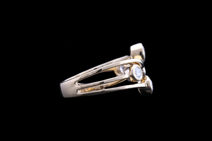 18ct Yellow Gold Diamond Triple Row Dress Ring