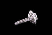 18ct White Gold Diamond Cluster Ring with Diamond Shoulders