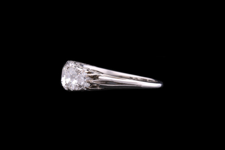 Art Deco Platinum Diamond Graduated Five Stone Ring