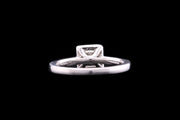 Platinum Diamond Square Target Ring with Diamond Shoulders